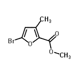 结构式 CAS# 2528-01-0, 甲基5-溴-3-甲基-2-糠酸酯