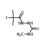 structure of CAS# 25366-21-6, N-Methyl-2-(Trifluoroacetyl)Hydrazinecarbothioamide;1-Trifluoroacetyl-4-methylthiosemicarbazide;2,2,2-tri<wbr>fluoro-N-<wbr>{[(methyl<wbr>amino)thi<wbr>oxomethyl<wbr>]amino}ac<wbr>etamide;4-Methyl-1-(trifluoroacetyl)-3-thiosemicarbazide