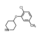 结构式 CAS# 254883-43-7, 4-(2-氯-5-甲基苯氧基)哌啶