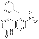 structure of CAS# 2558-30-7, 5-(3-Fluorophenyl)-7-Nitro-1,3-Dihydro-1,4-Benzodiazepin-2-One;5-(2-Fluorophenyl)-1,3-Dihydro-7-Nitro-2H-1,4-Benzodiazepin-2-One