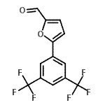 structure of CAS# 256658-04-5, 5-[3,5-Bis(Trifluoromethyl)Phenyl]-2-Furaldehyde;2-FURANCARBOXALDEHYDE,5-[3,5-BIS(TRIFLUOROMETHYL)PHENYL]-;5-(3,5-Bis(Trifluoromethyl)Phenyl)Furan-2-Carboxaldehyde;5-(3,5-Bis-trifluoromethyl-phenyl)-furan-2-carbaldehyde
