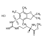 结构式 CAS# 257288-19-0, 甲基N<sup>5</sup>-{N-[(2,2,4,6,7-五甲基-2,3-二氢-1-苯并呋喃-5-基)磺酰基]甲脒基}-L-鸟氨酰i噻吩基n酸酯盐酸盐(1:1)