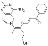 CAS#: 26242-33-1， N-[(4-Amino-2-methyl-5-pyrimidinyl)methyl]-N-[4-hydroxy-1-methyl-2-[(3-oxo-3-phenyl-1-propen-1-yl)thio]-1-buten-1-yl]-Formamide