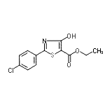 structure of CAS# 263016-08-6, Ethyl 2-(4-Chlorophenyl)-4-Hydroxy-1,3-Thiazole-5-Carboxylate;2-(4-chlo<wbr>rophenyl)<wbr>-4-hydrox<wbr>y-thiazol<wbr>e-5-carbo<wbr>xylic aci<wbr>d ethyl e<wbr>ster;2-(4-Chlo<wbr>ro-phenyl<wbr>)-4-hydro<wbr>xy-thiazo<wbr>le-5-carb<wbr>oxylic ac<wbr>id ethyl <wbr>ester;5-THIAZOL<wbr>ECARBOXYL<wbr>ICACID, 2<wbr>-(4-CHLOR<wbr>OPHENYL)-<wbr>4-HYDROXY<wbr>-, ETHYL <wbr>ESTER