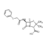 CAS 登录号：26552-51-2， (2S,5R,6R)-3,3-二甲基-7-氧代-6-{[(苯基硫基)乙酰基]氨基}-4-硫杂-1-氮杂双环[3.2.0]庚烷-2-羧酸