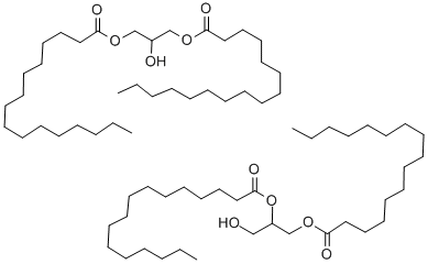 structure of CAS# 26657-95-4, Dipalmitin;(3-Hexadecanoyloxy-2-Hydroxy-Propyl) Hexadecanoate;Hexadecanoic Acid [2-Hydroxy-3-(1-Oxohexadecoxy)Propyl] Ester;Palmitic Acid (3-Hexadecanoyloxy-2-Hydroxy-Propyl) Ester