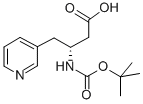 structure of CAS# 269396-65-8, Boc-(R)-3-Amino-4-(3-Pyridyl)-Butyric Acid;N-T-BUTOXYCARBONYL-(R)-3-AMINO-4-(3-PYRIDYL)BUTANOIC ACID;N-BETA-T-BUTOXYCARBONYL-D-HOMO(3-PYRIDYL)ALANINE;BOC-(R)-3-AMINO-4-(3-PYRIDYL)BUTANOIC ACID