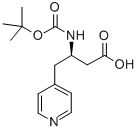 结构式 CAS# 269396-68-1, 叔丁氧羰基-(R)-3-氨基-4-(4-吡啶基)-丁酸