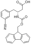 structure of CAS# 269726-84-3, Fmoc-(R)-3-Amino-4-(3-Cyano-Phenyl)-Butyric Acid;N-(9-FLUORENYLMETHOXYCARBONYL)-(R)-3-AMINO-4-(3-CYANOPHENYL)BUTANOIC ACID;N-BETA-(9-FLUORENYLMETHOXYCARBONYL)-D-HOMO(3-CYANOPHENYL)ALANINE;FMOC-(R)-3-AMINO-4-(3-CYANO-PHENYL)-BUTYRIC ACID