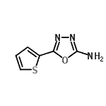 structure of CAS# 27049-71-4, 5-(2-Thienyl)-1,3,4-Oxadiazol-2-Amine;5-(2-thienyl)-1,3,4-oxadiazole-2-ylamine;5-(thiophen-2-yl)-1,3,4-oxadiazol-2-amine;5-thien-2-yl-1,3,4-oxadiazol-2-amine