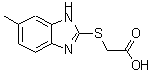 structure of CAS# 27231-37-4, [(6-Methyl-1H-Benzimidazol-2-Yl)Sulfanyl]Acetic Acid;((5-methyl-1H-benzimidazol-2-yl)thio)acetic acid;(5-Methyl-1H-benzoimidazol-2-ylsulfanyl)-acetic acid;(6-Methyl-1H-benzoimidazol-2-ylsulfanyl)-acetic
