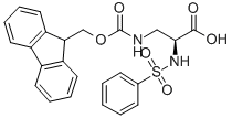 结构式 CAS# 273399-94-3, (S)-芴甲氧羰基-3-氨基-2-(苯磺酰基氨基)-丙酸