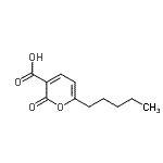 structure of CAS# 27593-22-2, 2-Oxo-6-Pentyl-2H-Pyran-3-Carboxylic Acid;2-oxo-6-pentylpyran-3-carboxylic acid;MFCD00134099