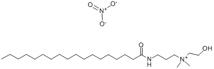 CAS 登录号：2764-13-8， N-(2-羟基乙基)-N,N-二甲基-3-[(1-氧代十八烷基)氨基]-1-丙铵硝酸盐