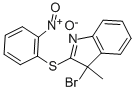 structure of CAS# 27933-36-4, 3-Bromo-3-Methyl-2-[(2-Nitrophenyl)Thio]-3H-Indole;3-Bromo-3-Methyl-2-(2-Nitrophenyl)Sulfanyl-Indole;3-Bromo-3-Methyl-2-[(2-Nitrophenyl)Thio]Indole;Nsc240875