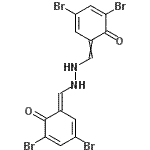结构式 CAS# 28120-50-5, 2,4-二溴-6-({2-[(E)-(3,5-二溴-6-氧代-2,4-环己二烯-1-亚基)甲基]肼基}亚甲基)-2,4-环己二烯-1-酮