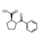 structure of CAS# 28151-83-9, (1R,2R)-2-Benzoylcyclopentanecarboxylic acid;MFCD01311229;trans-2-benzoylcyclopentane-1-carboxylic acid
