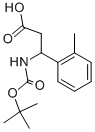 结构式 CAS# 284493-54-5, 3-叔丁氧羰基氨基-3-邻甲苯基-丙酸