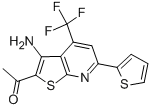 结构式 CAS# 285980-95-2, 1-[3-氨基-6-(2-噻吩基)-4-(三氟甲基)噻吩并[2,3-b]吡啶-2-基]乙烷-1-酮