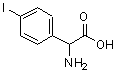 structure of CAS# 299167-68-3, Amino(4-Iodophenyl)Acetic Acid;(R)-2-Amino-2-(4-iodophenyl)acetic acid;2-Amino-2-(4-iodophenyl)acetic acid;MFCD00771917