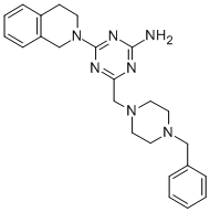 CAS#: 30146-73-7， 4-(3,4-Dihydro-1H-Isoquinolin-2-Yl)-6-[[4-(Phenylmethyl)Piperazin-1-Yl]Methyl]-1,3,5-Triazin-2-Amine