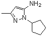 structure of CAS# 30241-37-3, 1-Cyclopentyl-3-Methyl-1H-Pyrazol-5-Amine;1-cyclopentyl-3-methyl-1H-pyrazol-5-amine;1-cyclopentyl-3-methylpyrazole-5-ylamine;2-CYCLOHEXYL-3-OXO-BUTYRIC ACID METHYL ESTER