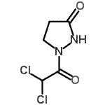 structure of CAS# 303994-70-9, 1-(Dichloroacetyl)-3-Pyrazolidinone;1-(2,2-dichloroacetyl)pyrazolidin-3-one;1-(2,2-dichloroacetyl)tetrahydro-3H-pyrazol-3-one;MFCD00127150
