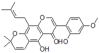 CAS#: 30431-68-6， 5-Hydroxy-3-(2-Hydroxy-4-Methoxyphenyl)-8,8-Dimethyl-10-(3-Methylbut-2-Enyl)Pyrano[5,6-g]Chromen-4-One