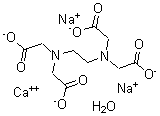结构式 CAS# 304695-78-1, 乙二胺四乙酸钙二钠盐水合物