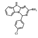 structure of CAS# 306288-55-1, 4-(4-Chlorophenyl)-1,4-Dihydro[1,3,5]Triazino[1,2-a]Benzimidazol-2-Amine;1,3,5-TRI<wbr>AZINO[1,2<wbr>-A]BENZIM<wbr>IDAZOL-2-<wbr>AMINE,4-(<wbr>4-CHLOROP<wbr>HENYL)-3,<wbr>4-DIHYDRO-;4-(4-chlo<wbr>rophenyl)<wbr>-1,4-dihy<wbr>dro[1,3,5<wbr>]triazino<wbr>[1,2-a]be<wbr>nzimidazo<wbr>l-2-amine;4-(4-Chlo<wbr>rophenyl)<wbr>-1,4-dihy<wbr>dro[1,3,5<wbr>]triazino<wbr>-[1,2-a]b<wbr>enzimidaz<wbr>ol-2-amine