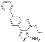 structure of CAS# 307343-50-6, Ethyl 2-Amino-4-[1,1'-Biphenyl]-4-Yl-3-Thiophenecarboxylate;Ethyl 2-Amino-4-[1,1'-Biphenyl]-4-Yl-3-Thiophenecarboxylate ,98%;Ethyl 2-Amino-4-(1,1'-Biphenyl-4-Yl)Thiophene-3-Carboxylate;ETHYL 2-AMINO-4-[1,1'-BIPHENYL]-4-YL-3-THIOPHENECARBOXYLATE