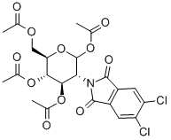 结构式 CAS# 308796-43-2, 2-脱氧-2-(4,5-二氯苯二甲酰亚氨基)-D-吡喃葡萄糖 1,3,4,6-四乙酸酯
