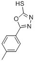 structure of CAS# 31130-15-1, 5-(4-Methylphenyl)-1,3,4-oxadiazole-2(3H)-thione;5-(4-Methylphenyl)-1,3,4-Oxadiazole-2-Thiol(SALTDATA: FREE);1,3,4-Oxadiazole-2(3H)-Thione, 5-(4-Methylphenyl)-;1,3,4-Oxadiazole-2-Thiol, 5-(4-Methylphenyl)-