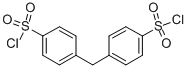 structure of CAS# 3119-64-0, 4,4'-Methylenebis(Benzenesulfonyl Chloride);4-[4-(CHLOROSULFONYL)BENZYL]BENZENESULFONYLCHLORIDE;4,4''-METHYLENEBIS(BENZENESULFONYL CHLORIDE) 95+% T;4,4'-Methylenebis(Benzenesulfonic Acid Chloride)