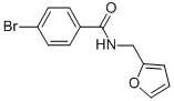 structure of CAS# 312587-75-0, {[(4-Bromobenzoyl)Amino]Methyl}Furan;4-Bromo-N-(Furan-2-Ylmethyl)Benzamide;N-(Furan-2-Ylmethyl) 4-Bromobenzamide;{[(4-Bromobenzoyl)Amino]Methyl}Furan