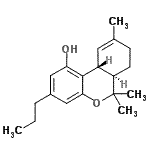 structure of CAS# 31262-37-0, (6aR,10aR)-6,6,9-Trimethyl-3-Propyl-6A,7,8,10A-Tetrahydro-6H-Benzo[c]Chromen-1-Ol;(6aR,10aR<wbr>)-6a,7,8,<wbr>10a-tetra<wbr>hydro-6,6<wbr>,9-trimet<wbr>hyl-3-pro<wbr>pyl-6H-di<wbr>benzo[b,d<wbr>]pyran-1-<wbr>ol;InChI=1/C<wbr>19H26O2/c<wbr>1-5-6-13-<wbr>10-16(20)<wbr>18-14-9-1<wbr>2(2)7-8-1<wbr>5(14)19(3<wbr>,4)21-17(<wbr>18)11-13/<wbr>h9-11,14-<wbr>15,20H,5-<wbr>8H2,1-4H3<wbr>/t14-,15-<wbr>/m1/s1
