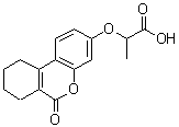 structure of CAS# 313471-13-5, 2-[(6-Oxo-7,8,9,10-Tetrahydro-6H-Benzo[c]Chromen-3-Yl)Oxy]Propanoic Acid;2-(6-Oxo-<wbr>7,8,9,10-<wbr>tetrahydr<wbr>o-6H-benz<wbr>o[c]chrom<wbr>en-3-ylox<wbr>y)-propio<wbr>nic acid;2-(6-oxo-<wbr>7,8,9,10-<wbr>tetrahydr<wbr>obenzo[1,<wbr>2-c]chrom<wbr>en-3-ylox<wbr>y)propano<wbr>ic acid;2-[(6-oxo<wbr>-7,8,9,10<wbr>-tetrahyd<wbr>ro-6H-ben<wbr>zo[c]chro<wbr>men-3-yl)<wbr>oxy]propa<wbr>noic acid
