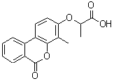 structure of CAS# 314744-86-0, 2-[(4-Methyl-6-Oxo-6H-Benzo[c]Chromen-3-Yl)Oxy]Propanoic Acid;2-((4-met<wbr>hyl-6-oxo<wbr>-6H-benzo<wbr>[c]chrome<wbr>n-3-yl)ox<wbr>y)propano<wbr>ic acid;2-(4-Methyl-6-oxo-6H-benzo[c]chromen-3-yloxy)-propionic acid;2-(4-methyl-6-oxobenzo[c]chromen-3-yloxy)propanoic acid