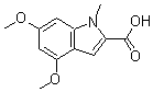 structure of CAS# 319906-50-8, 4,6-Dimethoxy-1-Methyl-1H-Indole-2-Carboxylic Acid;4,6-Dimethoxy-1-methyl-1H-indole-2-carboxylic acid;4,6-dimethoxy-1-methylindole-2-carboxylic acid;4,6-dimethoxy-1-methyl-indole-2-carboxylic acid