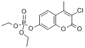 structure of CAS# 321-54-0, 3-Chloro-4-methyl-7-coumarinyl diethyl phosphate;(3-Chloro-4-Methyl-2-Oxo-Chromen-7-Yl) Diethyl Phosphate;Phosphoric Acid (3-Chloro-4-Methyl-2-Oxo-7-Chromenyl) Diethyl Ester;Phosphoric Acid (3-Chloro-2-Keto-4-Methyl-Chromen-7-Yl) Diethyl Ester