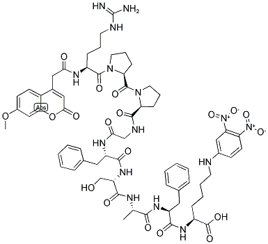 CAS 登录号：323577-36-2， 7-甲氧基香豆素基-精氨酰-脯氨酰-脯氨酰-甘氨酰-苯丙氨酰-丝氨酰-丙氨酰-苯丙氨酰-赖氨酸二硝基苯基酯