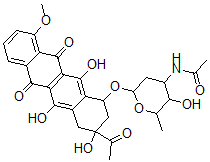 CAS#: 32385-10-7， N-[6-[(3-Acetyl-3,5,12-Trihydroxy-10-Methoxy-6,11-Dioxo-2,4-Dihydro-1H-Tetracen-1-Yl)Oxy]-3-Hydroxy-2-Methyloxan-4-Yl]Acetamide