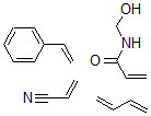 CAS#: 32506-05-1， N-(hydroxymethyl)-2-Propenamide polymer with 1,3-butadiene, ethenylbenzene and 2-propenenitrile