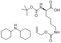 结构式 CAS# 327156-94-5, 叔丁氧羰基-D-(烯丙氧羰基)赖氨酸二环己胺盐