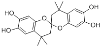 structure of CAS# 32737-35-2, 6,6',7,7'-Tetrahydroxy-4,4,4',4'-Tetramethyl-2,2'-Spirobichroman;Nsc512920