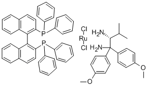 结构式 CAS# 329735-86-6, 二氯[(R)-2,2'-二(二苯基膦基)-1,1'-联萘基][(R)-1,1-二(4-甲氧基苯基)-2-异丙基乙烷-1,2-二胺]钌(II)