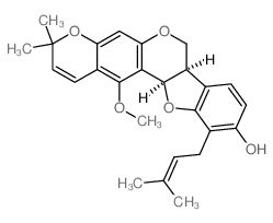 CAS#: 32986-79-1， 13-Methoxy-3,3-dimethyl-11-(3-methyl-2-butenyl)-7a,12a-dihydro-3H,7H-(1)benzofuro(3,2-c)pyrano(3,2-g)chromen-10-ol