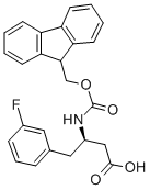 structure of CAS# 331763-67-8, Fmoc-D-3-Amino-4-(3-Fluorophenyl)-Butyric Acid;N-BETA-(9-FLUORENYLMETHOXYCARBONYL)-D-HOMO(3-FLUOROPHENYL)ALANINE;FMOC-(R)-3-AMINO-4-(3-FLUORO-PHENYL)-BUTYRIC ACID;FMOC-(R)-3-AMINO-4-(3-FLUOROPHENYL)BUTANOIC ACID