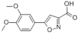 structure of CAS# 33282-17-6, 5-(3,4-Dimethoxy-Phenyl)-Isoxazole-3-Carboxylic Acid;5-(3,4-DIMETHOXYPHENYL)-1,2-OXAZOLE-3-CARBOXYLIC ACID;5-(3,4-DIMETHOXY-PHENYL)-ISOXAZOLE-3-CARBOXYLIC ACID;3-Isoxazolecarboxylic Acid, 5-(3,4-Dimethoxyphenyl)-