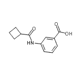 structure of CAS# 33582-65-9, 3-[(Cyclobutylcarbonyl)Amino]Benzoic Acid;3-(cyclobutylcarbonylamino)benzoic acid;3-[(cyclobutylcarbonyl)amino]benzoic acid;3-cyclobutaneamidobenzoic acid